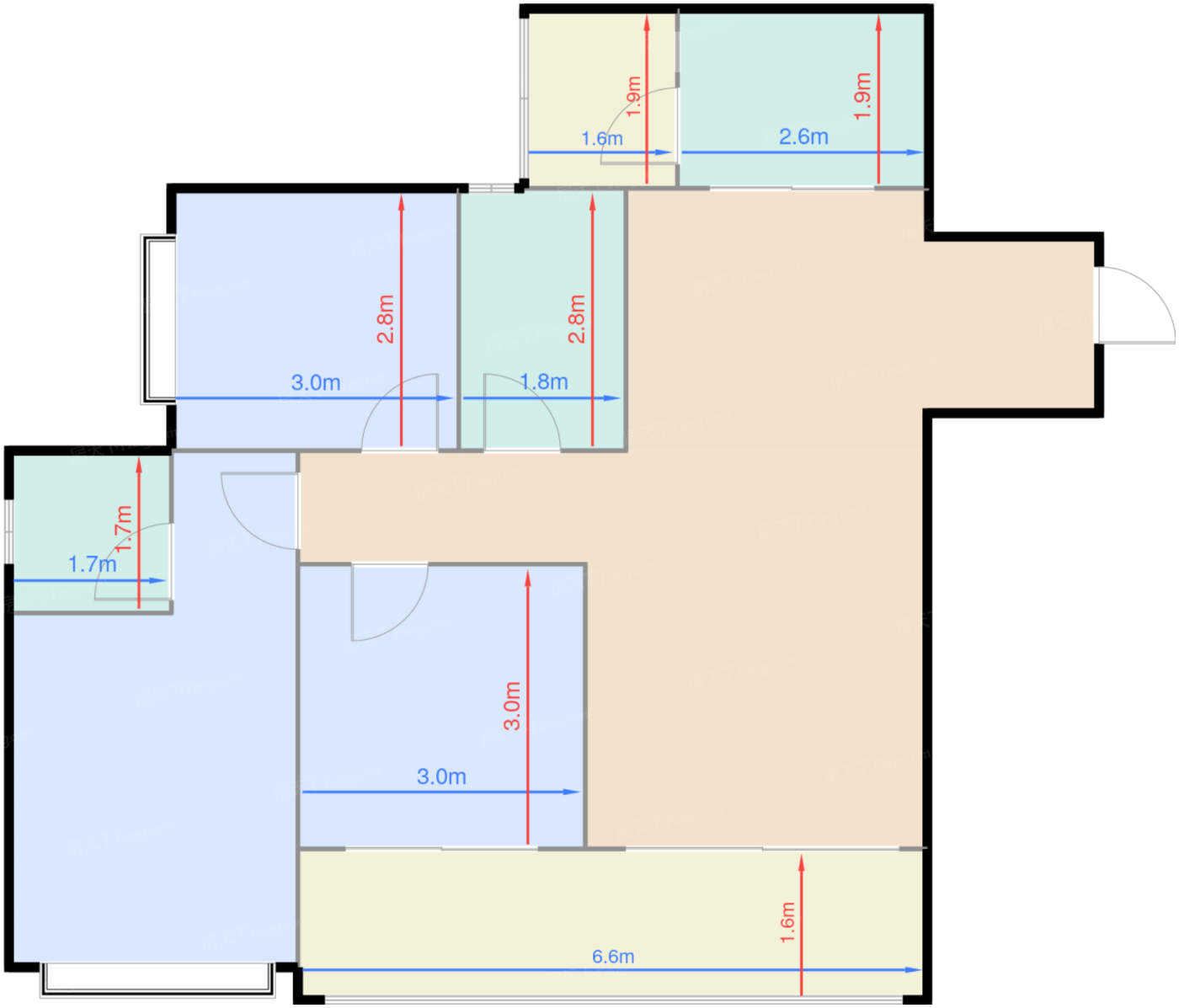 轻奢平层A1户型 3室2厅2卫 49万 建筑约99㎡