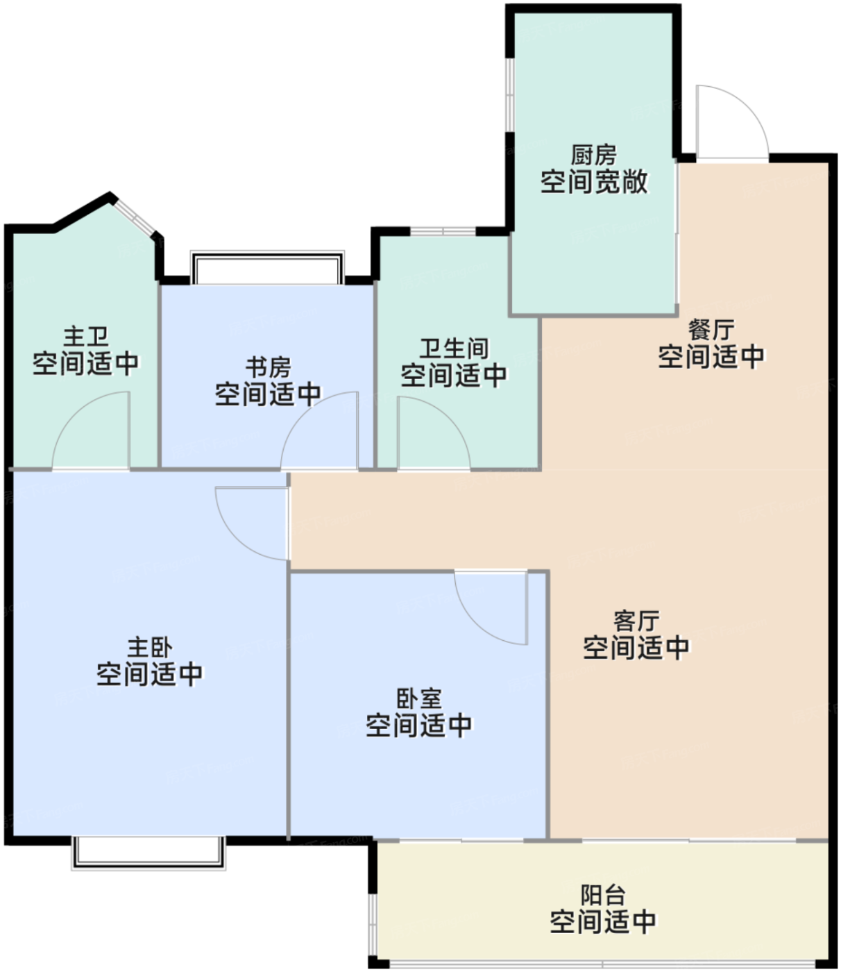 99平三房户型（中间套）