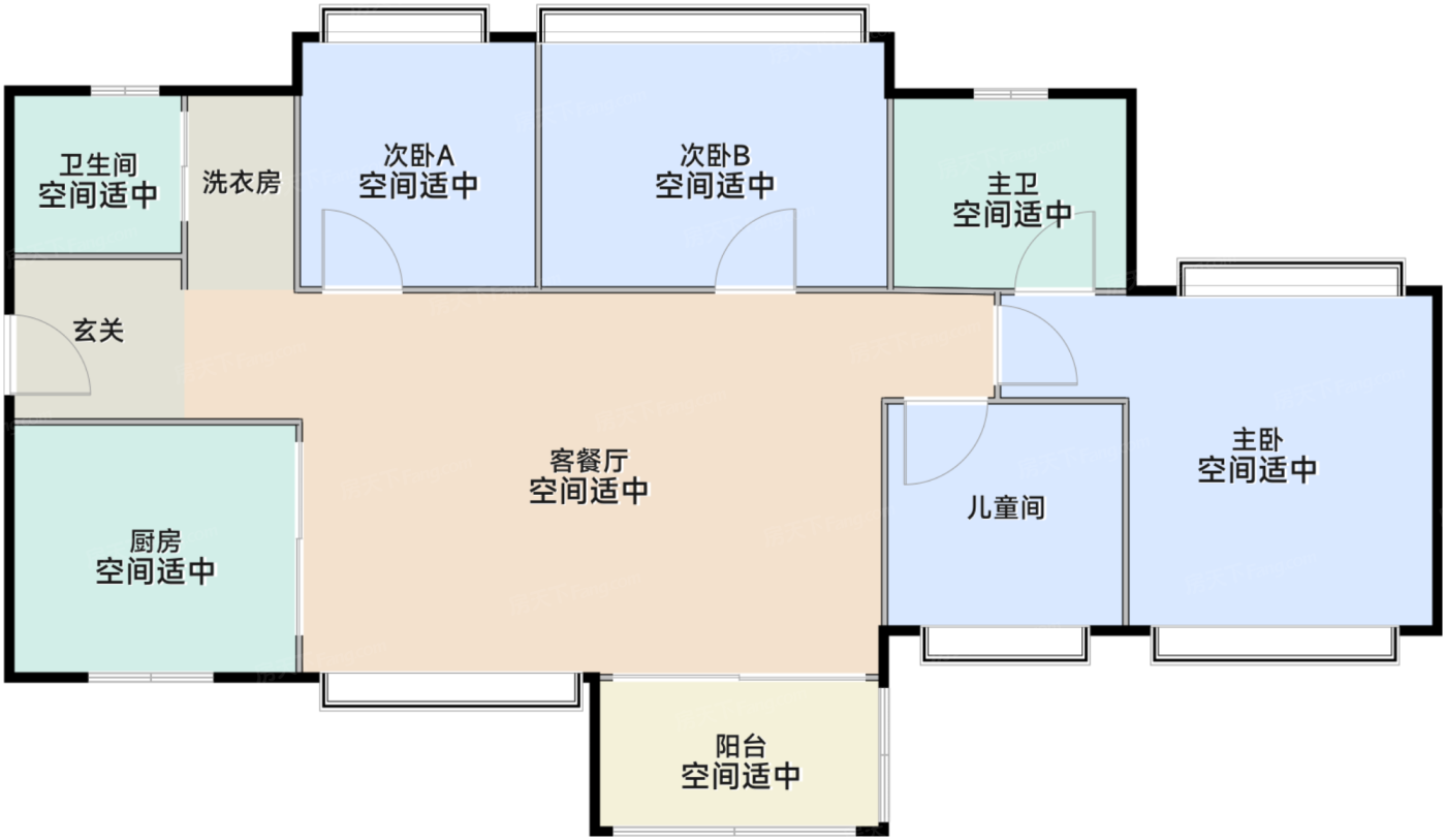 四房两厅两卫（约116㎡）